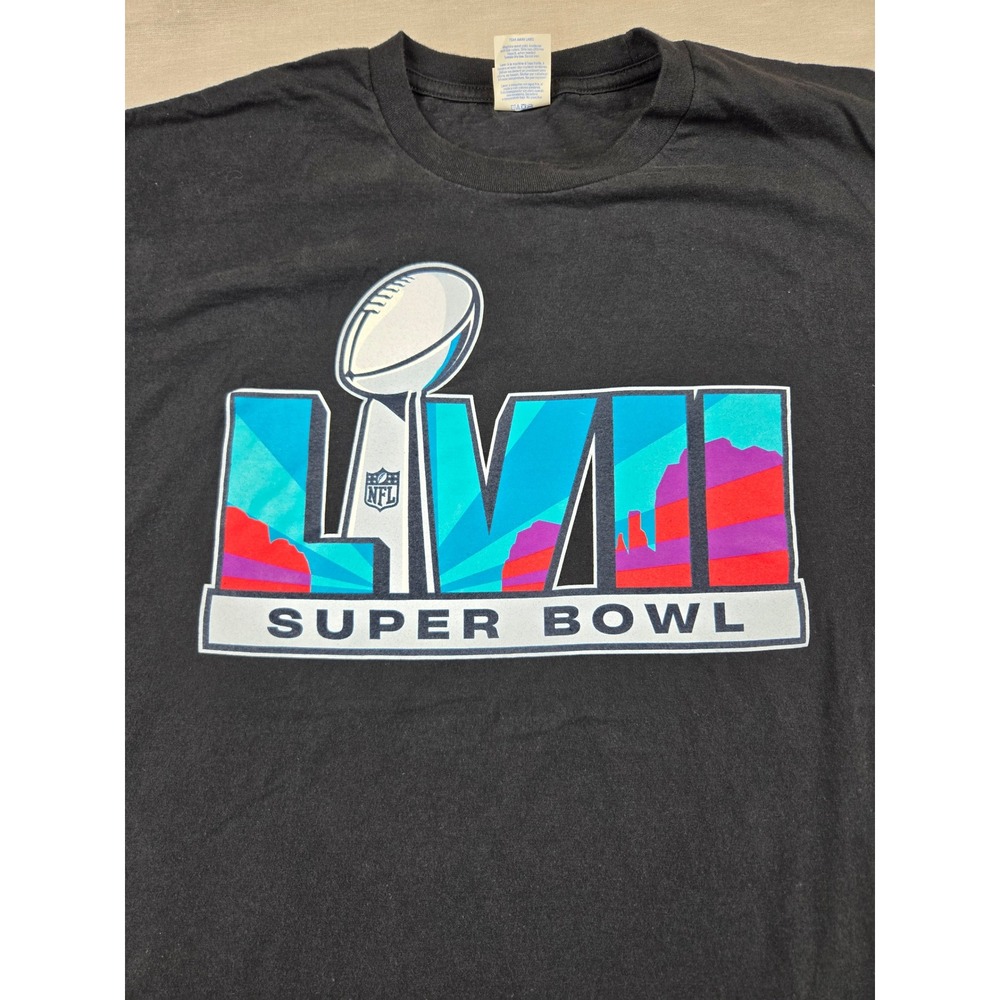 Port & Company Mens Super Bowl LVII Graphic T-Shirt Black XL NFL Football Tee - Picture 8 of 10